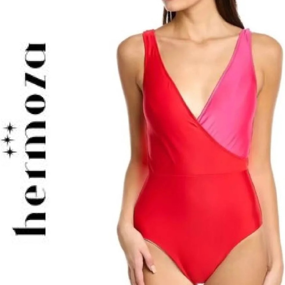 Hermoza Vibrant Red and Pink Swimwear